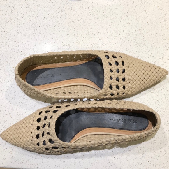 Zara TRF limited edition open work ballet flats 🌾  Sz39 (8 US) - Picture 9 of 12